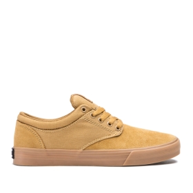 Golden/White Supra "Chino" Shoes Men's Canvas Skateboarding Sneakers Shoe